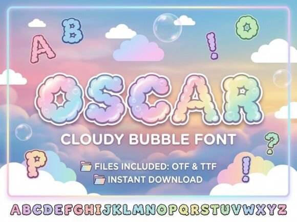 Oscar: The Anatomy of a Whimsical Cloudy Bubble Font